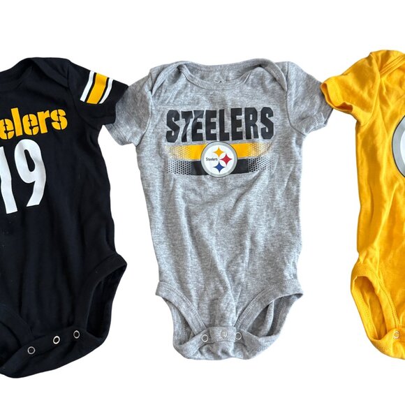 Pittsburgh Steelers Baby Onesies Set Of 3 JuJu Smith-Schuster 19 NFL Sizes 3/6M - Picture 3 of 6